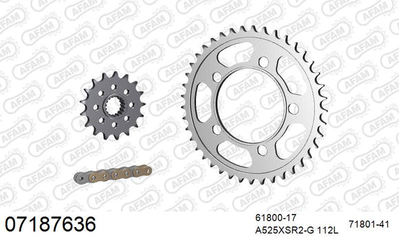 KTM Supermoto 950 2008-2018 - AFAM XS-ring super reinforced Chain & Steel Sprocket Kit, 525 (OE Pitch) - 07187636 - P3 Tuning