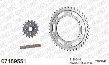 KTM 990 Adventure / R 2006-2012 - AFAM XS-ring Hyper reinforced Chain & Steel Sprocket Kit, 525 (OE Pitch) - 07189551 - P3 Tuning
