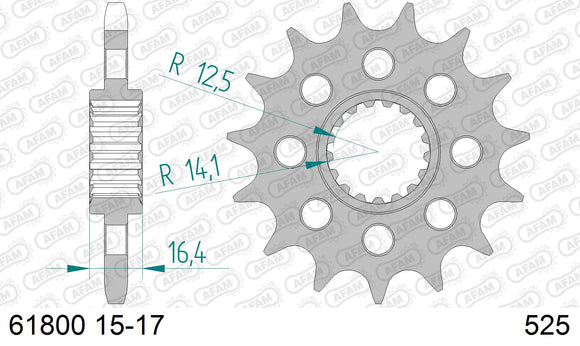 KTM 990 Adventure / R 2006-2012 - AFAM XS-ring super reinforced Chain & Steel Sprocket Kit, 525 (OE Pitch) - 07189551B - P3 Tuning