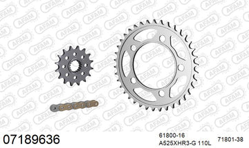 KTM 990 Super Duke 2006-2012 - AFAM XS-ring Hyper reinforced Chain & Steel Sprocket Kit, 525 (OE Pitch) - 07189636 - P3 Tuning