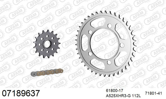 KTM Supermoto 950 2008-2018 - AFAM XS-ring Hyper reinforced Chain & Steel Sprocket Kit, 525 (OE Pitch) - 07189637 - P3 Tuning