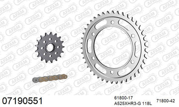 KTM 1190 Adventure / R 2013-2016 - AFAM XS-ring Hyper reinforced Chain & Steel Sprocket Kit, 525 (OE Pitch) - 07190551 - P3 Tuning
