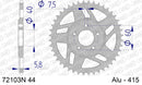 KTM 50 SX 2005 - AFAM Reinforced Chain & Alu Sprocket Kit, 415 (OE Pitch) - 07201802 - P3 Tuning