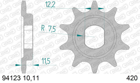 KTM 50 SX 2005 - AFAM MX Racing Chain & Alu Sprocket Kit, 420 conversion - 07201803 - P3 Tuning