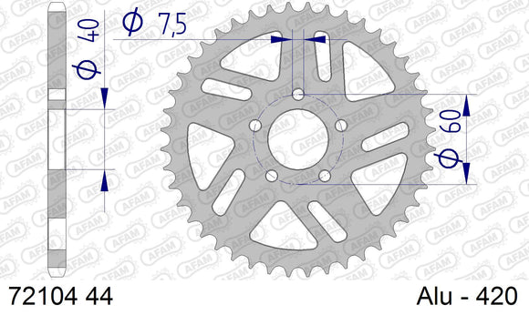 KTM 50 SX 2005 - AFAM MX Racing Chain & Alu Sprocket Kit, 420 conversion - 07201803 - P3 Tuning