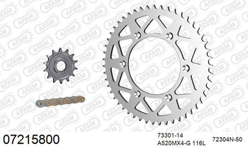 KTM 450 SX-F 2014-2015 - AFAM MX reinforced Chain & Alu Sprocket Kit, 520 (OE Pitch) - 07215800 - P3 Tuning