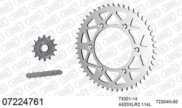 KTM 450 EXC 2003-2007 - AFAM Xs-Ring Reinforced Plus Chain & Alu Sprocket Kit, 520 (OE Pitch) - 07224761 - P3 Tuning