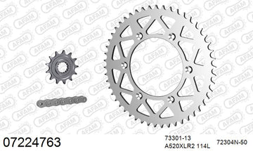 KTM EXC 360 1996-1997 - AFAM Xs-Ring Reinforced Plus Chain & Alu Sprocket Kit, 520 (OE Pitch) - 07224763 - P3 Tuning