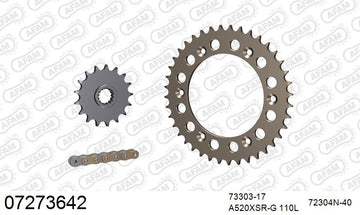 KTM 660 SMC Supermotard 2002-2005 - AFAM XS-ring super reinforced Chain & Alu Sprocket Kit, 520 (OE Pitch) - 07273642 - P3 Tuning