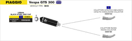 Piaggio VESPA GTS 300i.e. Urban  aluminium "Dark" silencer with "Dark" end cap - 0