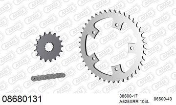 Triumph Bonneville / T100 790cc (800cc) 2001-2005 - AFAM XS-ring Extra Reinforced Chain & Steel Sprocket Kit, 525 (OE Pitch) - 08680131 - P3 Tuning