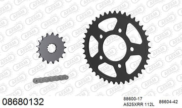 Triumph Bonneville America (750cc) 2002-2006 - AFAM XS-ring Extra Reinforced Chain & Steel Sprocket Kit, 525 (OE Pitch) - 08680132 - P3 Tuning