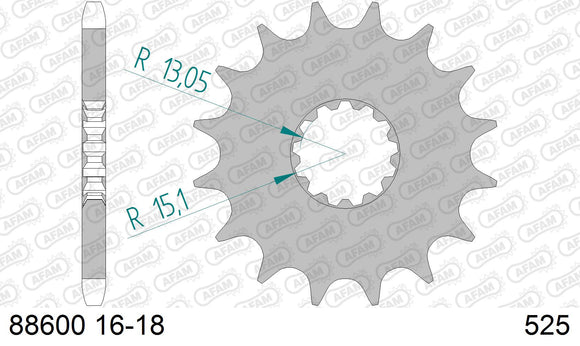 Triumph Speedmaster (800cc) 2003-2005 - AFAM XS-ring Extra Reinforced Chain & Steel Sprocket Kit, 525 (OE Pitch) - 08680161 - P3 Tuning
