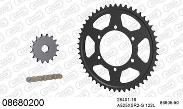 Triumph Tiger 800 2011-2014 - AFAM XS-ring super reinforced Chain & Steel Sprocket Kit, 525 (OE Pitch) - 08680200 - P3 Tuning