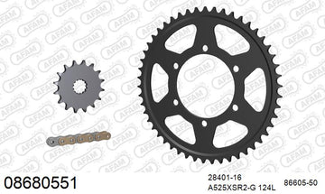 Triumph Tiger 800 XC 2011-2014 - AFAM XS-ring super reinforced Chain & Steel Sprocket Kit, 525 (OE Pitch) - 08680551 - P3 Tuning