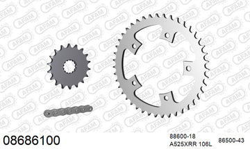 Triumph Thruxton 900 2007-2014 - AFAM XS-ring Extra Reinforced Chain & Steel Sprocket Kit, 525 (OE Pitch) - 08686100 - P3 Tuning