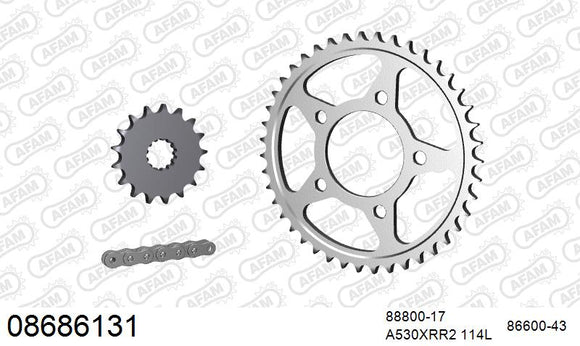 Triumph TT 900 Legend 1998-2001 - AFAM XS-ring Extra Reinforced Chain & Steel Sprocket Kit, 530 (OE Pitch) - 08686131 - P3 Tuning