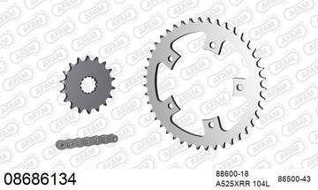 Triumph Bonneville / T100 865cc (800cc) 2006-2008 - AFAM XS-ring Extra Reinforced Chain & Steel Sprocket Kit, 525 (OE Pitch) - 08686134 - P3 Tuning