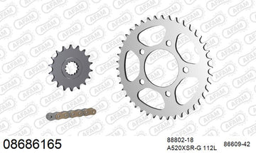Triumph America / LT (986cc) 2015-2026 - AFAM XS-ring super reinforced Chain & Steel Sprocket Kit, 520 (OE Pitch) - 08686165 - P3 Tuning