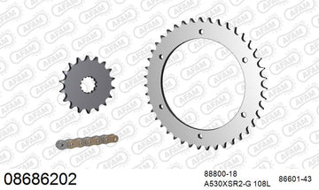 Triumph Speed Triple 1050 2010-2011 - AFAM XS-ring Extra Reinforced Chain & Steel Sprocket Kit, 530 (OE Pitch) - 08686202 - P3 Tuning