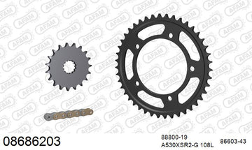 Triumph Sprint RS (955cc) 2000 - AFAM XS-ring super reinforced Chain & Steel Sprocket Kit, 530 (OE Pitch) - 08686203 - P3 Tuning
