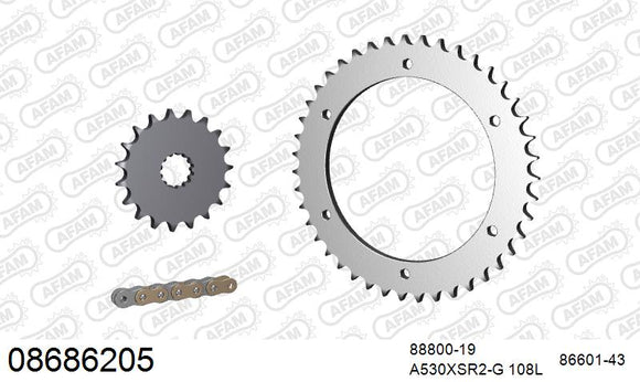 Triumph Sprint ST 955 / T695 2001-2004 - AFAM XS-ring super reinforced Chain & Steel Sprocket Kit, 530 (OE Pitch) - 08686205 - P3 Tuning