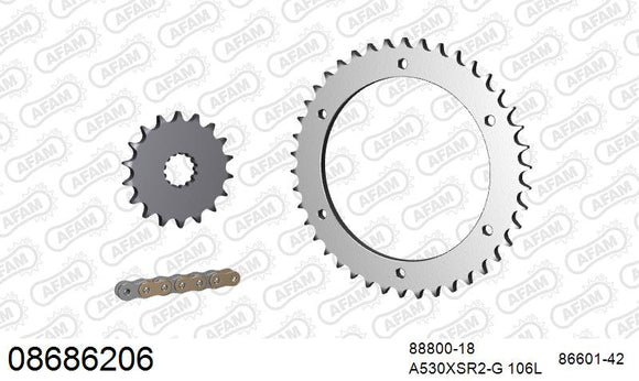 Triumph Daytona 955i 1999-2000 - AFAM XS-ring super reinforced Chain & Steel Sprocket Kit, 530 (OE Pitch) - 08686206 - P3 Tuning