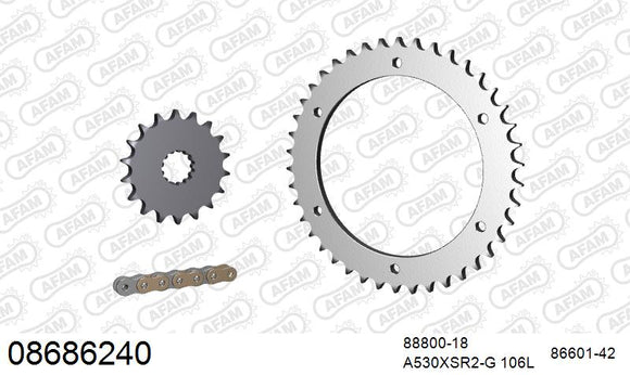 Triumph Daytona 955i 2001-2004 - AFAM XS-ring Extra Reinforced Chain & Steel Sprocket Kit, 530 (OE Pitch) - 08686240 - P3 Tuning