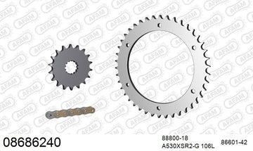 Triumph Daytona 955i 2004 - AFAM XS-ring Extra Reinforced Chain & Steel Sprocket Kit, 530 (OE Pitch) - 08686240 - P3 Tuning