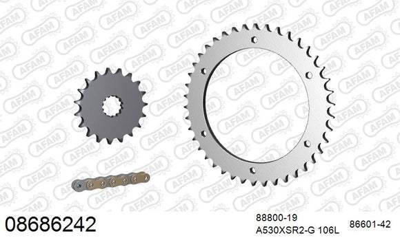 Triumph Sprint ST 1050 2006-2010 - AFAM XS-ring super reinforced Chain & Steel Sprocket Kit, 530 (OE Pitch) - 08686242 - P3 Tuning