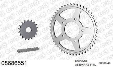 Triumph Tiger 900 (955cc) 1992-1998 - AFAM XS-ring Extra Reinforced Chain & Steel Sprocket Kit, 530 (OE Pitch) - 08686551 - P3 Tuning