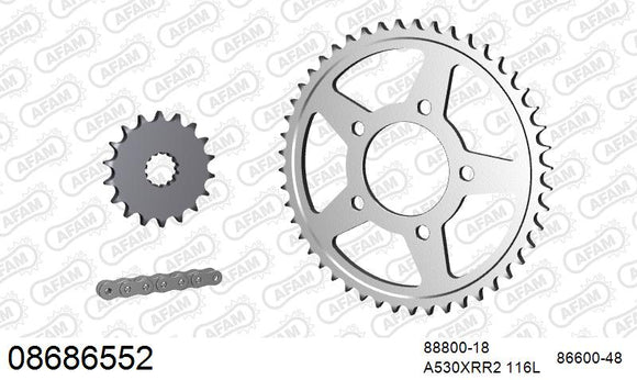 Triumph Tiger 900 (955cc) 1999 - AFAM XS-ring Extra Reinforced Chain & Steel Sprocket Kit, 530 (OE Pitch) - 08686552 - P3 Tuning