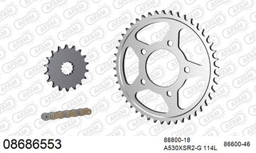 Triumph Tiger 955i 2002-2003 - AFAM XS-ring super reinforced Chain & Steel Sprocket Kit, 530 (OE Pitch) - 08686553 - P3 Tuning