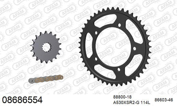 Triumph Tiger 955i 2004 - AFAM XS-ring super reinforced Chain & Steel Sprocket Kit, 530 (OE Pitch) - 08686554 - P3 Tuning