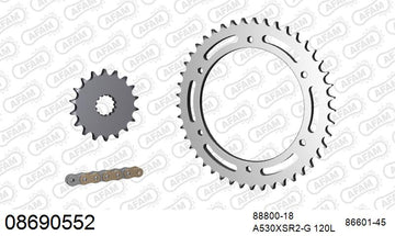 Triumph Tiger 1050 Sport 2013-2021 - AFAM XS-ring super reinforced Chain & Steel Sprocket Kit, 530 (OE Pitch) - 08690552 - P3 Tuning