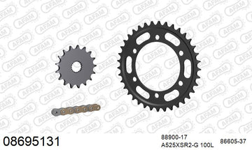 Triumph Bonneville T120 (1200cc) 2022-2023 - AFAM XS-ring super reinforced Chain & Steel Sprocket Kit, 525 (OE Pitch) - 08695131 - P3 Tuning