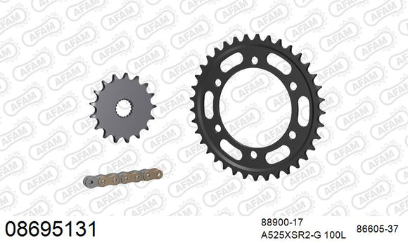 Triumph Bonneville T120 (1200cc) 2024-2026 - AFAM XS-ring super reinforced Chain & Steel Sprocket Kit, 525 (OE Pitch) - 08695131 - P3 Tuning