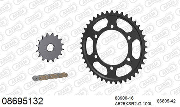 Triumph Thruxton / R / RS (1200cc) 2016-2019 - AFAM XS-ring super reinforced Chain & Steel Sprocket Kit, 525 (OE Pitch) - 08695132 - P3 Tuning