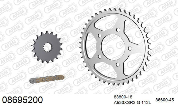 Triumph Trophy 1200 1991-1993 - AFAM XS-ring super reinforced Chain & Steel Sprocket Kit, 530 (OE Pitch) - 08695200 - P3 Tuning