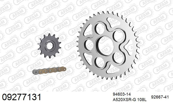 MV Agusta 750 Brutale all models 2001-2002 - AFAM XS-ring Extra Reinforced Chain & Steel Sprocket Kit, 520 (OE Pitch) - 09277131 - P3 Tuning