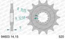 MV Agusta 750 Brutale all models 2001-2002 - AFAM XS-ring Extra Reinforced Chain & Steel Sprocket Kit, 520 (OE Pitch) - 09277131 - P3 Tuning