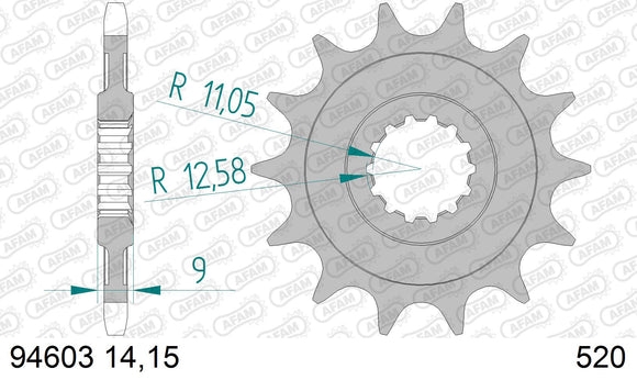 MV Agusta 750 Brutale all models 2001-2002 - AFAM XS-ring Extra Reinforced Chain & Steel Sprocket Kit, 520 (OE Pitch) - 09277131 - P3 Tuning