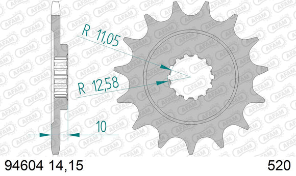 MV Agusta F-4 750 [F4] 2004 - AFAM XS-ring Extra Reinforced Chain & Steel Sprocket Kit, 520 (OE Pitch) - 09277243 - P3 Tuning