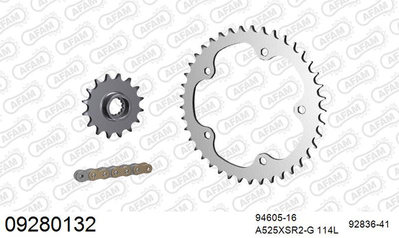 MV Agusta Rivale 800 2013-2018 - AFAM XS-ring super reinforced Chain & Steel Sprocket Kit, 525 (OE Pitch) - 09280132 - P3 Tuning
