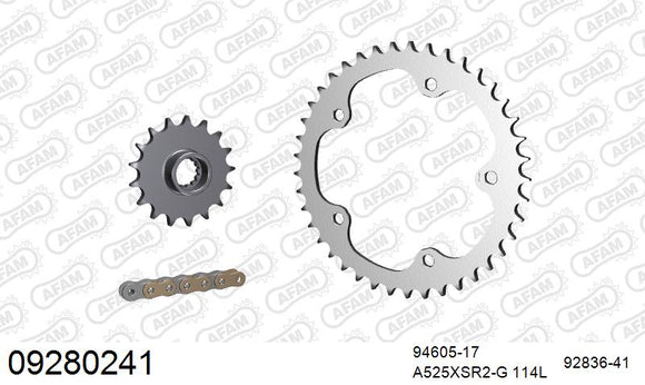 MV Agusta F3 800 2016 - AFAM XS-ring super reinforced Chain & Steel Sprocket Kit, 525 (OE Pitch) - 09280241 - P3 Tuning