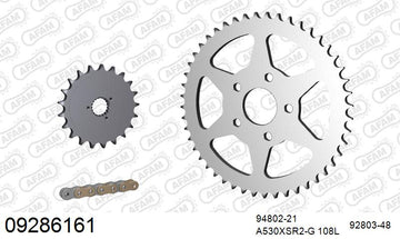Harley Davidson XLH883 Sportster 1988-1990 - AFAM XS-ring super reinforced Chain & Steel Sprocket Kit, 530 (OE Pitch) - 09286161 - P3 Tuning