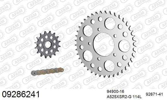 Benelli Tornado TRE (900cc) 2004-2006 - AFAM XS-ring super reinforced Chain & Steel Sprocket Kit, 525 (OE Pitch) - 09286241 - P3 Tuning