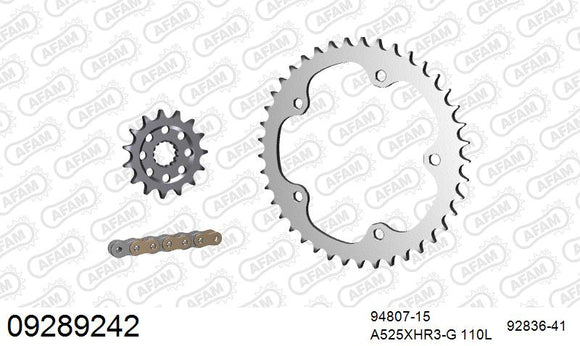 MV Agusta 1090 Brutale 2013-2015 - AFAM XS-ring Hyper reinforced Chain & Steel Sprocket Kit, 525 (OE Pitch) - 09289242 - P3 Tuning