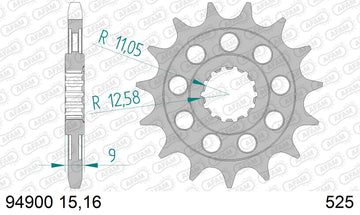 Benelli Tornado TRE 1130 2006-2014 - AFAM XS-ring Hyper reinforced Chain & Steel Sprocket Kit, 525 (OE Pitch) - 09292131 - P3 Tuning