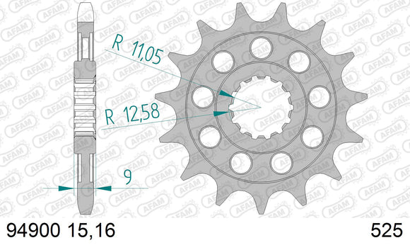 Benelli Tornado TRE 1130 2006-2014 - AFAM XS-ring Hyper reinforced Chain & Steel Sprocket Kit, 525 (OE Pitch) - 09292131 - P3 Tuning
